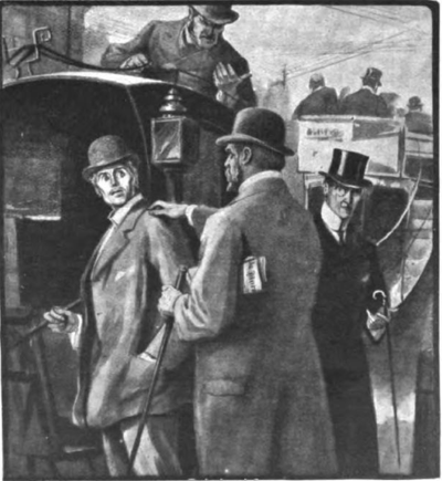 A postal investigator confronts a criminal boarding a stagecoach.