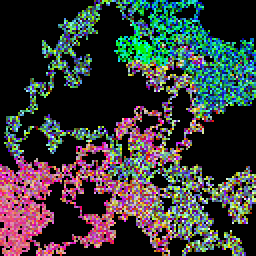 Image generated by a random walk and a 15-bit color list