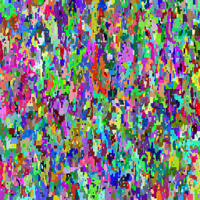 Image generated by non-crossing random walks and a 15-bit color list